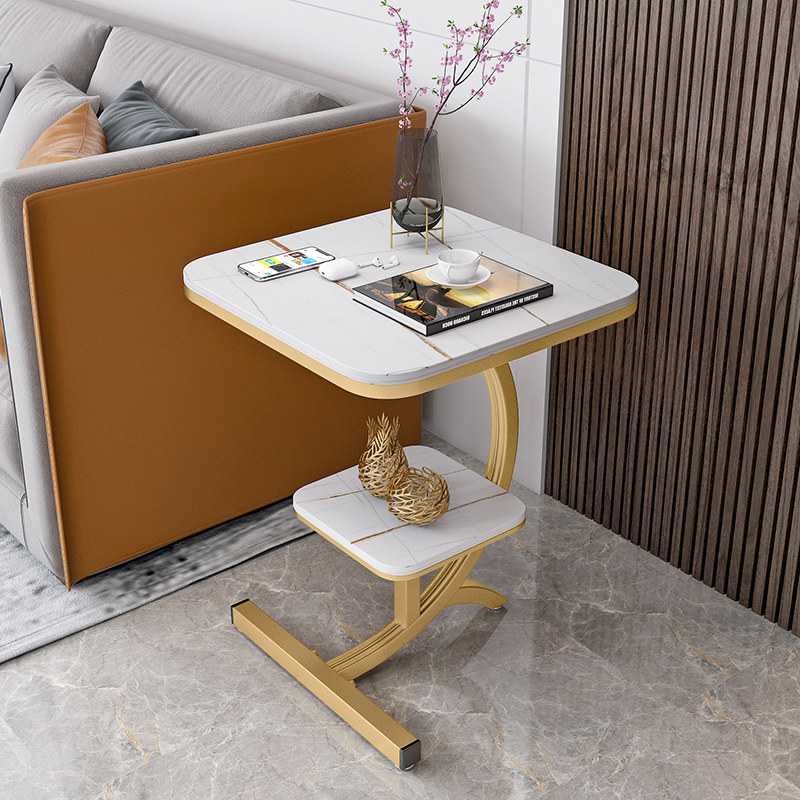 Net red light luxury side table living room sofa side cabinet side cabinet slate small coffee table balcony small table bedroom bedside table