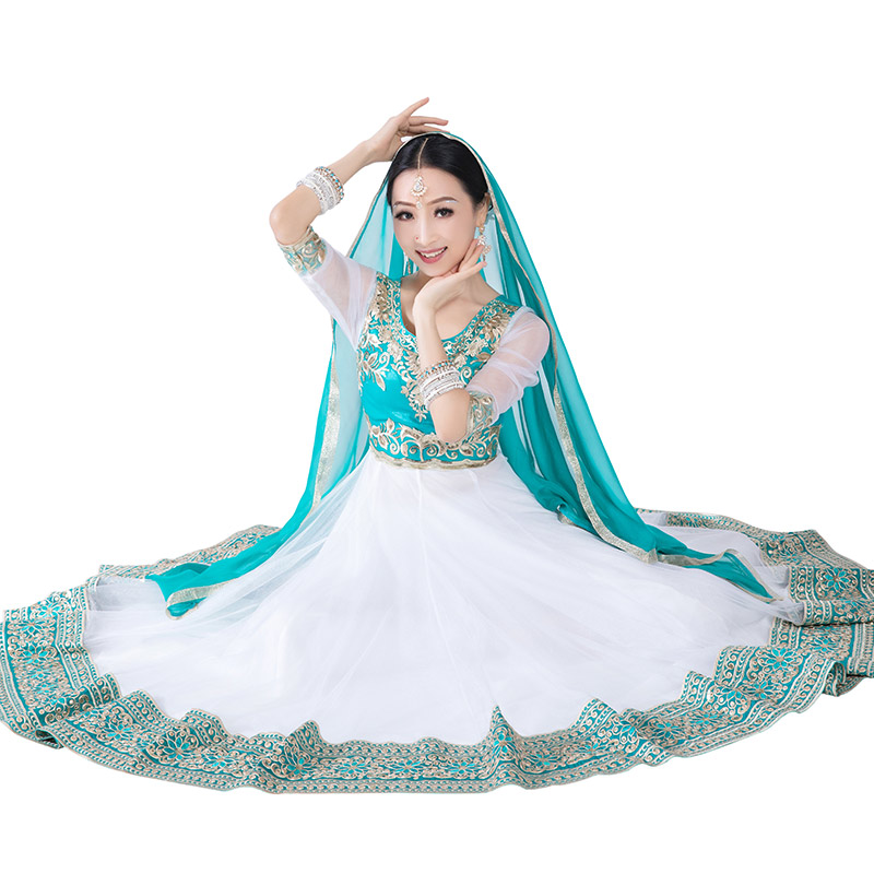 Indian sari lady Anna large embroidered beaded piece dress Katak show dress Pakistan Nepal