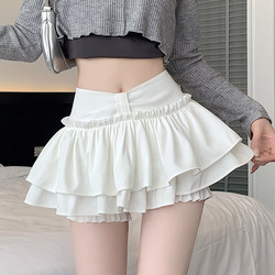 Purely Sensual Ballet-Style Hot Girl Puffy Skirt, High-Waisted A-Line Cake Skirt, Anti-Exposure Mini Skirt for Petite Women