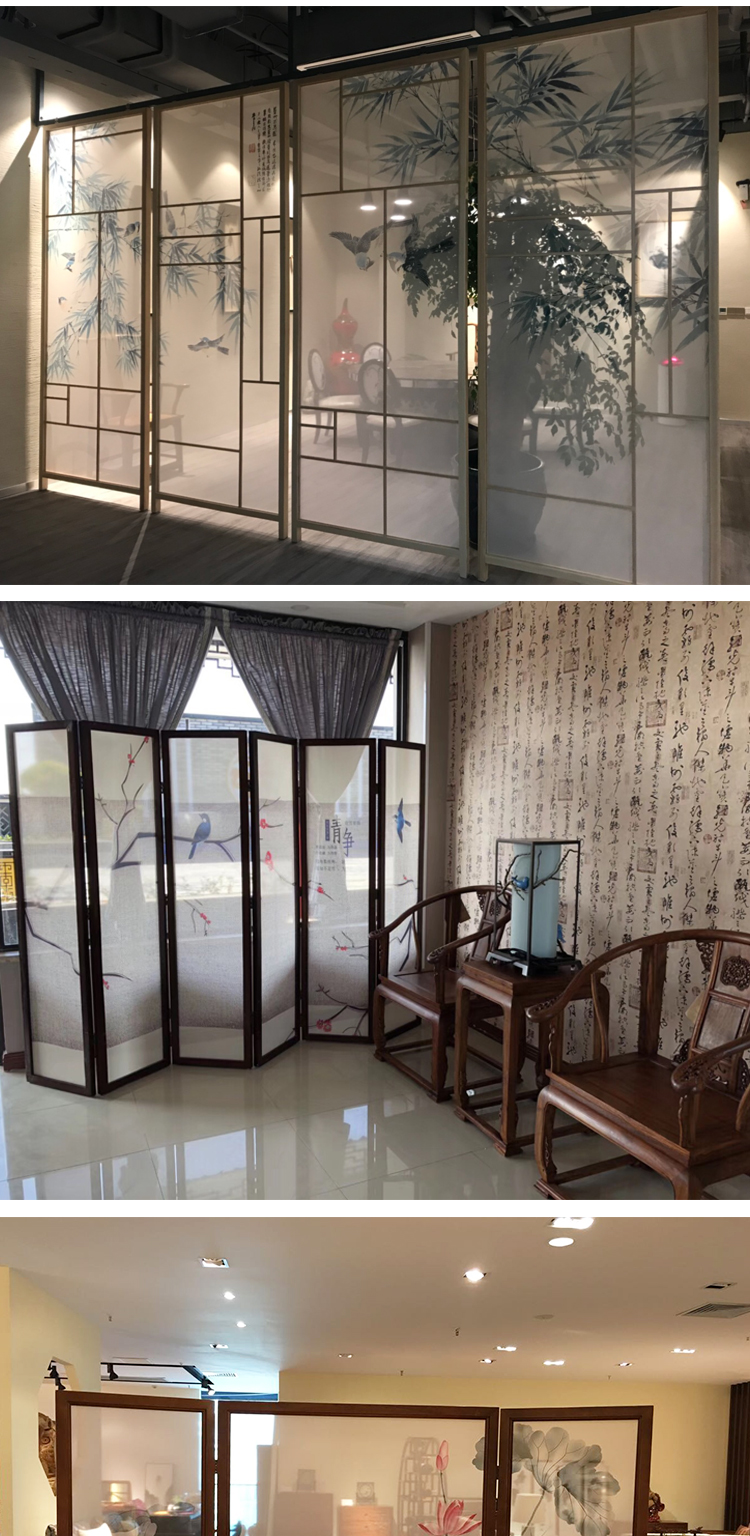 Trung Quốc màn hình gỗ rắn phân vùng phòng khách hiên nhà hàng khách sạn màn hình ghế kết hợp mực màn hình phong cảnh ngựa đầu tường - Màn hình / Cửa sổ vách ngăn phòng khách bằng gỗ