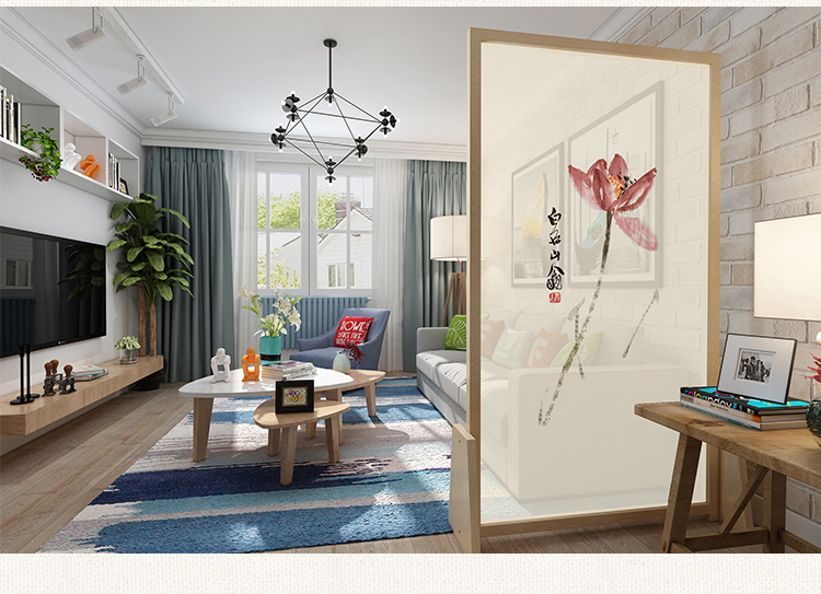 Hiện đại tối giản màn hình phân vùng phòng khách gỗ rắn hiên màn hình phòng ngủ nghiên cứu bán sợi màn hình tùy chỉnh - Màn hình / Cửa sổ vach ngan phong khach va bep