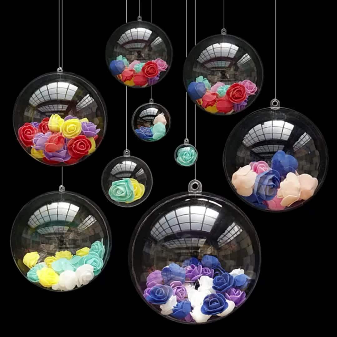 Clear Plastic Fillable Ornaments Transparent Diy Craft Ball Clear ...