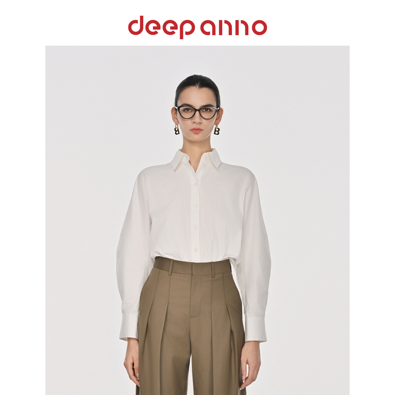 Deepanno · Wu Xin, Sun Qian, and Li Ruotong's Same Style Batwing Sleeve Striped Poplin Imported Shirt