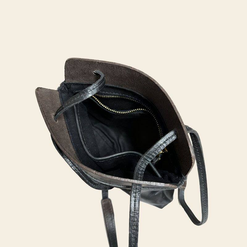 2025 New Top Grain Cowhide Spliced Phone Bag, Versatile Fashion Genuine Leather Single Shoulder Underarm Bag For Women, Casual Lazy Style - Thumbnail 4