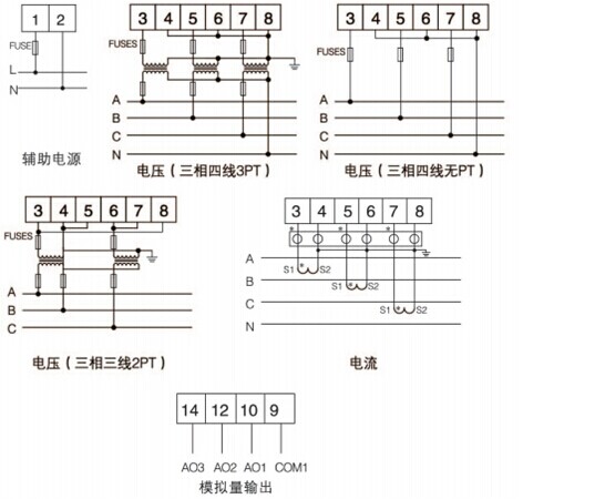 安科瑞直销BD-4E/3M三相四线多电量变送器3路变送带RS485通讯 BD-4E/3M,多电量变送器,安科瑞