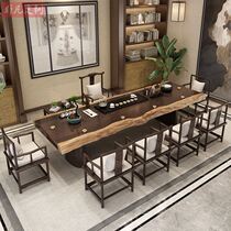 Tea Table Solid Wood Tea Table Kung Fu Big Board Zen new Chinese style modern minimalist creative home tea table tea table and chairs combination