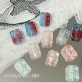 【花牌】清冷感新中式复古长方玻璃琉璃散珠diy手工串珠项链手链