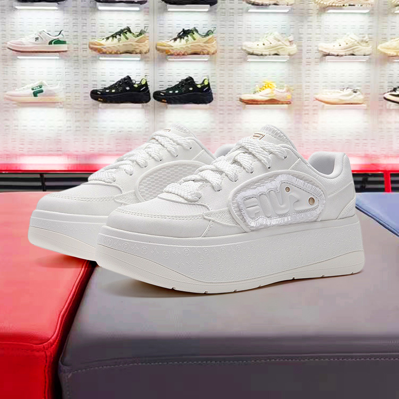Fila Women's Shoes 2026 Summer New Bellisog White Shoes with Height-Increasing Thick Soles F12W621205