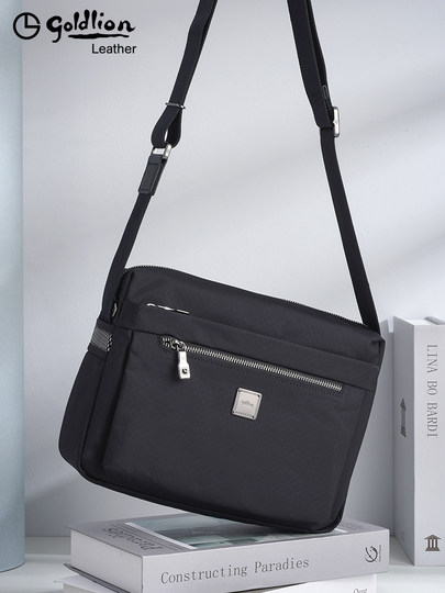 Goldlion-Bolso de hombro para hombre, bolsa de mensajero deportiva de gran capacidad, impermeable, de tela Oxford, informal, de lona