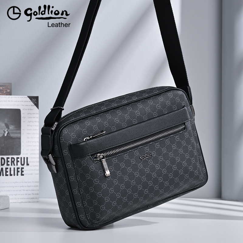 Goldlion Men's Shoulder Bag New Style Commuter Large-Capacity Crossbody Bag Men's Casual Business Versatile Multi-Functional Men's Bag