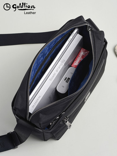 Goldlion-Bolso de hombro para hombre, bolsa de mensajero deportiva de gran capacidad, impermeable, de tela Oxford, informal, de lona