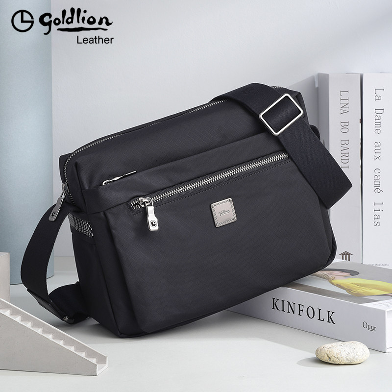 Kinley to men's bag single shoulder bag running large capacity tide waterproof oxford cloth men's slanted satchel canvas casual backpack-Taobao