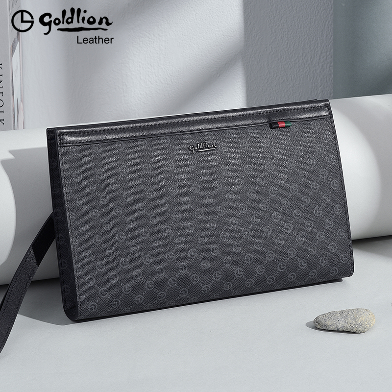 Kinley to men's bag upscale branded envelope men's large capacity thickened Versatile New Fashion Hand Grab Bag-Taobao