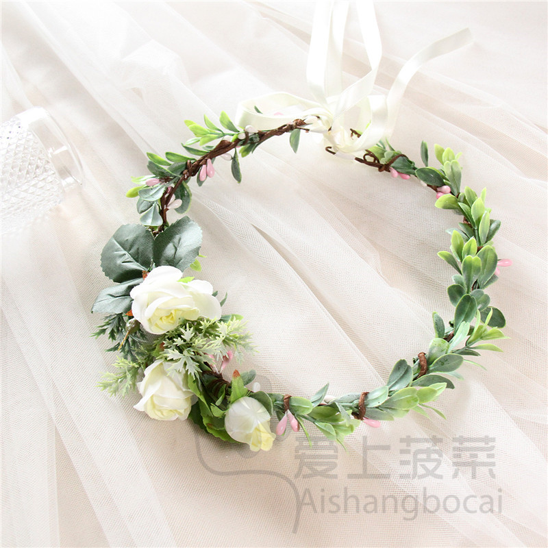 Senshine Garlet Headlines Bride Accessories Flowers Marriage Holiday Tourism Hairloop Hairloop