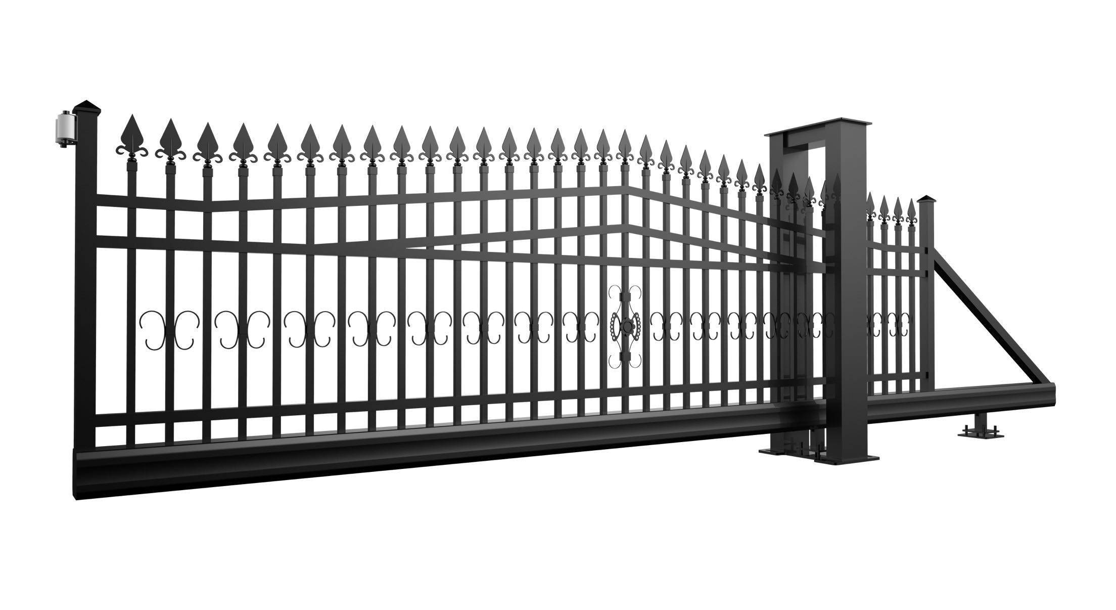 Villa trackless suspension door full aluminum alloy custom door trackless door cantilever door telescopic door villa door matching