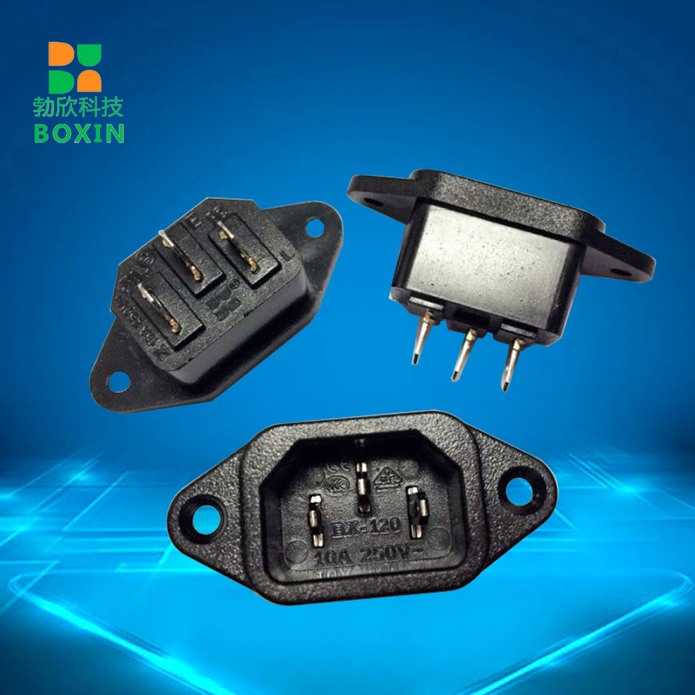 Bohxin AC socket pindi power socket eco-friendly flame retardant screw holes with ear ce certified BX-120-C01