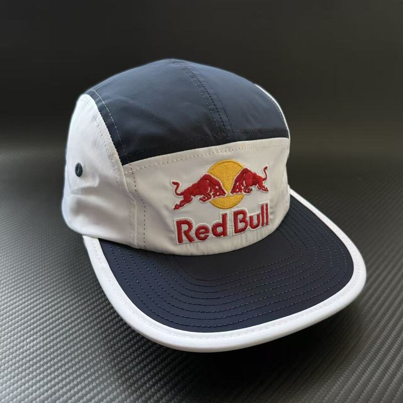 American-Style Five-Panel Red Bull Quick-Drying Baseball Cap, Sunshade, Sun Protection, Travel, Sports, Breathable, Versatile, Unisex Flat-Brimmed Cap