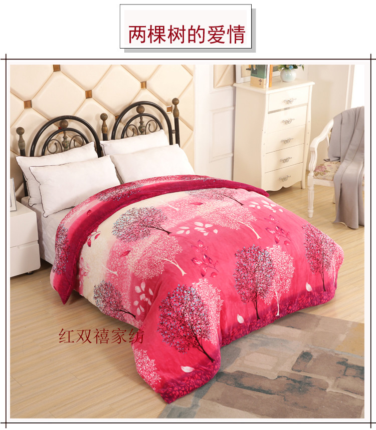 Mùa đông san hô nhung ấm chăn che đơn mảnh lớn màu đỏ hai mặt lông dày nhung sinh viên bao gồm 	bộ chăn phao ga gối