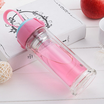 One day glass portable cup glass cup glass water Cup toot Cup cute student Cup