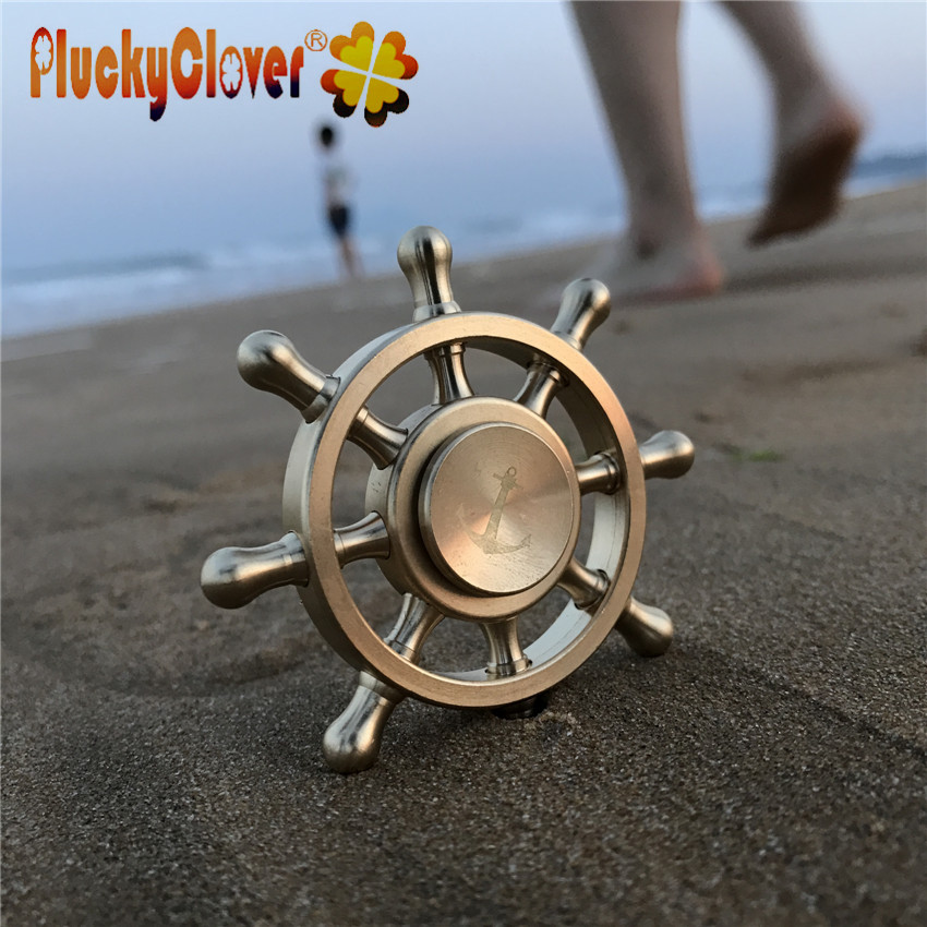 Steering wheel model three-headed six-arm fidget spinner detachable stall best-selling toy golden brass quit smoking male god gift