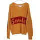 Duoyi autumn new style lazy style pullover sweater loose V-neck sweater top letter female 34DQ553006