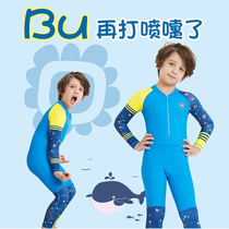 Childrens swimsuit western style training thermal long sleeve thick warm one-piece professional swimming wetsuit