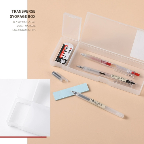 Пластиковый пенал, настольные канцтовары, коробка для хранения, кисть, портативный карандаш для бровей для путешествий для школьников