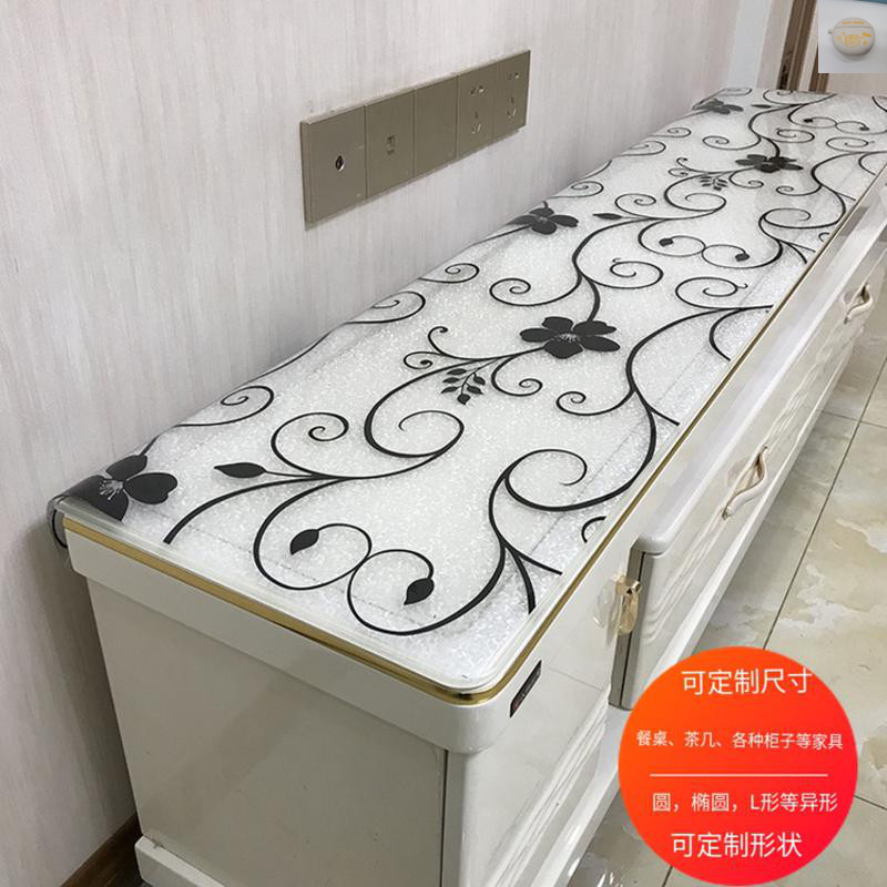 TV cabinet crystal board solid wood furniture desktop protection pad protective film soft glass tablecloth opaque printed tablecloth
