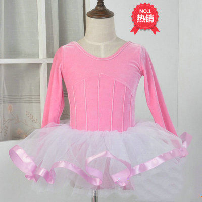 New Dance Costumes Girls Long Sleeves Spring Autumn Winter Practice Conserved Early Childhood Ballet Dresses Gymnastics to test the nation
