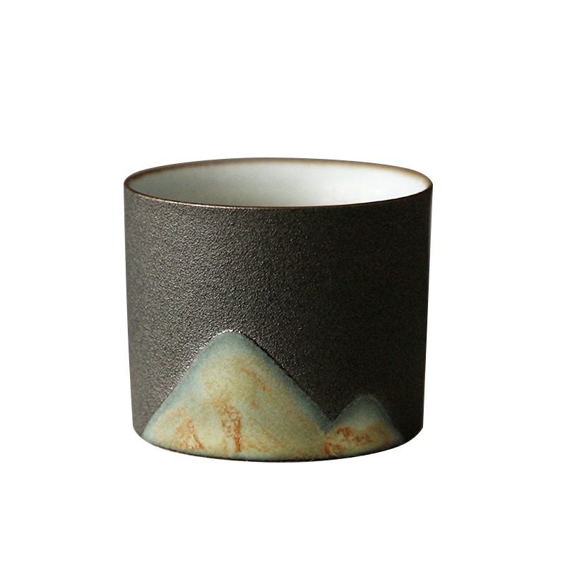 Ceramic sample tea cup kung fu tea cup black Japanese zen cup of colored glaze cup tea cups daily small Ceramic cup