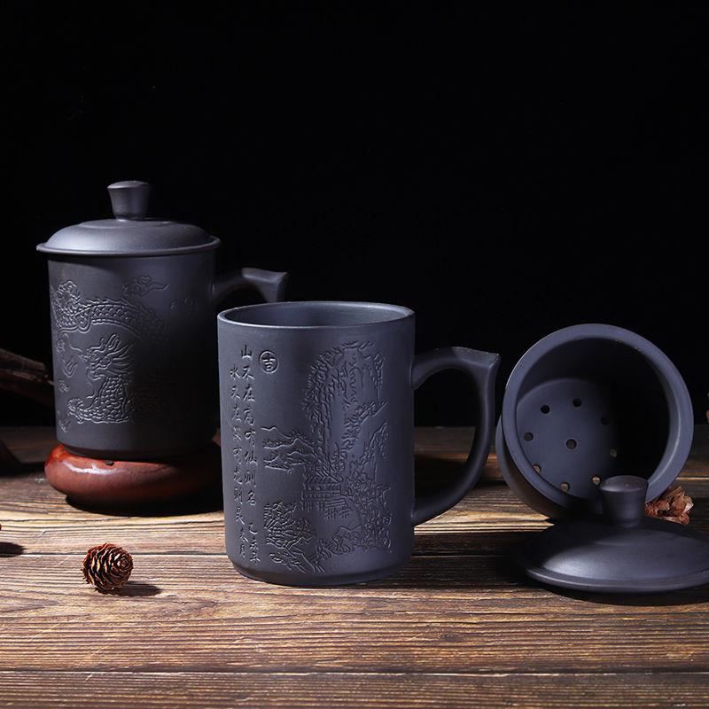 Yixing purple sand cup with cover with the filter tank tea cup ceramic cups office kung fu tea cups