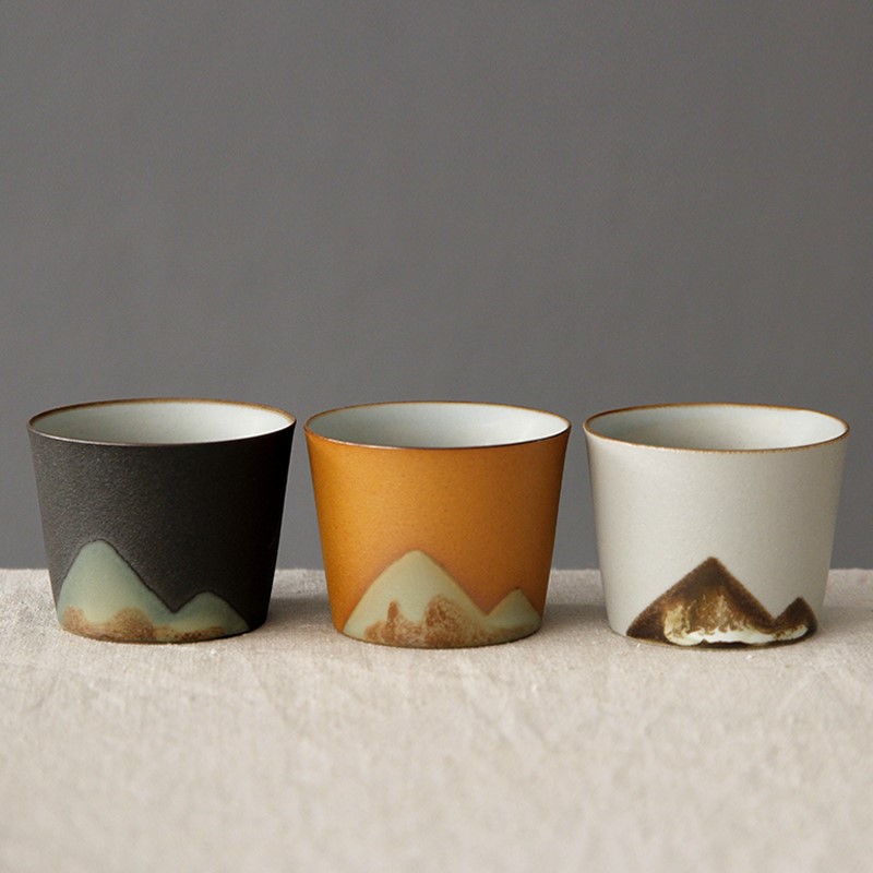 Ceramic sample tea cup kung fu tea cup black Japanese zen cup of colored glaze cup tea cups daily small Ceramic cup