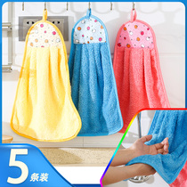 Hand towel hanging rag kitchen magic hand wipe towel hanging toilet cute absorbent coral velvet creative