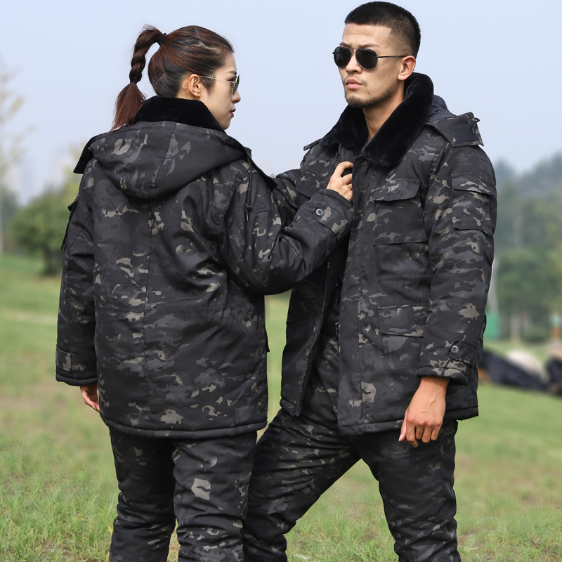 Camouflay Grand dressing Male Winter medium long version Northeastern Army Cotton Large coat lengthened thickened Anti-cold labor Padded Jacket Cotton Coat