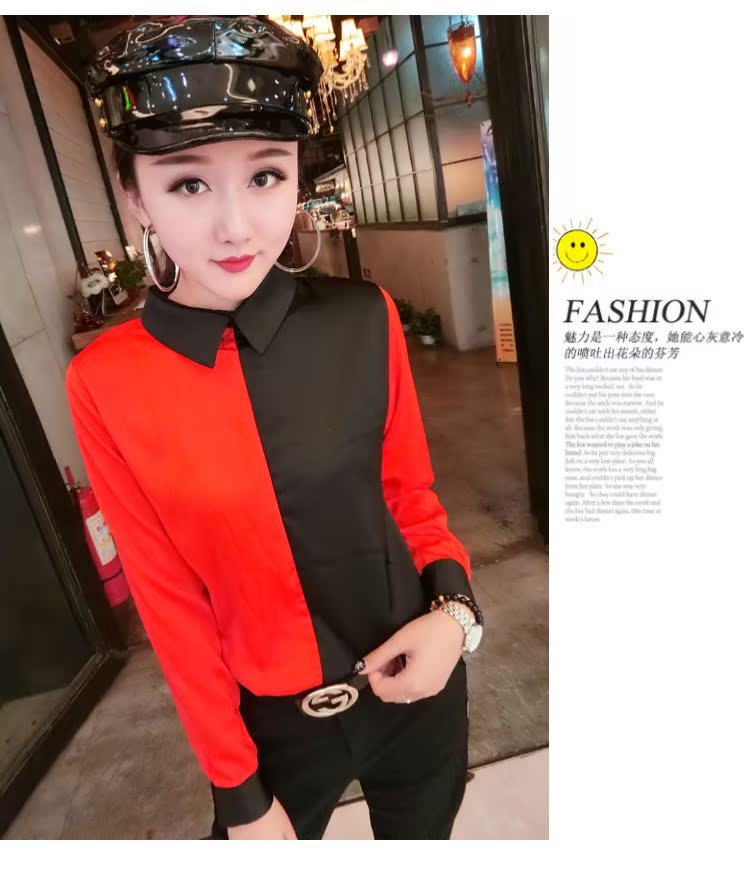 Châu Âu 2019 xuân mới thời trang màu sắc phù hợp in áo sơ mi nữ dài tay áo sơ mi lụa lỏng - Áo sơ mi dài tay 	áo sơ mi nữ kẻ sọc dài tay	