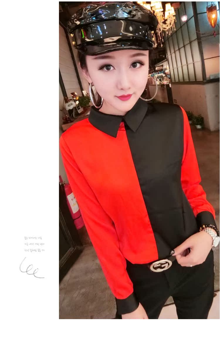 Châu Âu 2019 xuân mới thời trang màu sắc phù hợp in áo sơ mi nữ dài tay áo sơ mi lụa lỏng - Áo sơ mi dài tay 	áo sơ mi nữ kẻ sọc dài tay	