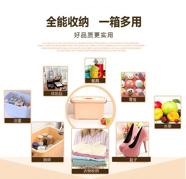 hộp nhựa có nắp Trung bình 65L kích thước nhỏ hộp lưu trữ lớn để bàn hộp nhựa lưu trữ trong suốt hộp lưu trữ hộp lưu trữ gia dụng hộp nhựa pp