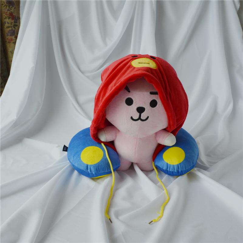 Bt21 trùm đầu gối hình chữ U gối xe du lịch BTS chống đạn vị thành niên gối hình chữ u gối hoạt hình gối chữ u cao su non
