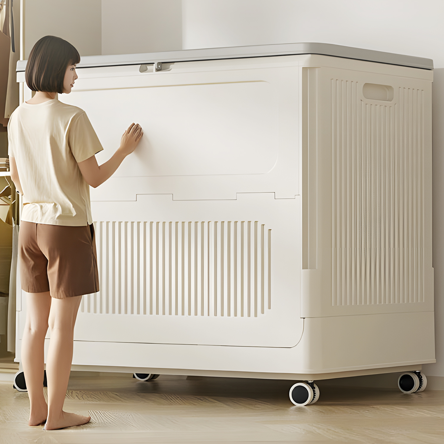 Японский ящик для хранения одежды, крупнотоннажный, крупнотоннажный, раскладушка большой емкости со шкивом, ящик для хранения одеял для одежды, корзина для шкафа для хранения