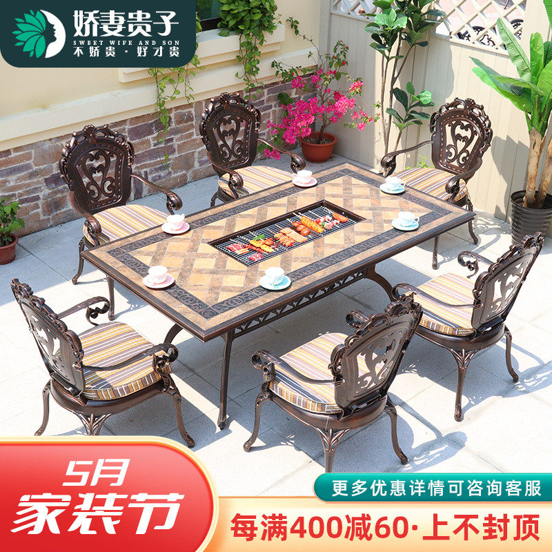 Electric Grilled Charcoal Grilled Barbecue Buffet Dining Hall Smoke-free Grill and chairs Barbecue Table Commercial Hotel Table And Chairs Combination