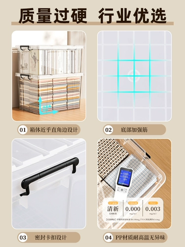 Прозрачный пластиковый очень большой ящик для хранения, большая игрушка, коробочка для хранения, система хранения