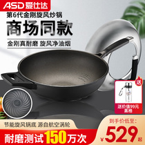 Love Shida Frying Pan Cyclone Titanium Nonstick Pan Domestic Stir-fry Pan New Sixth Generation Smoke-free Pan CL32T6Q