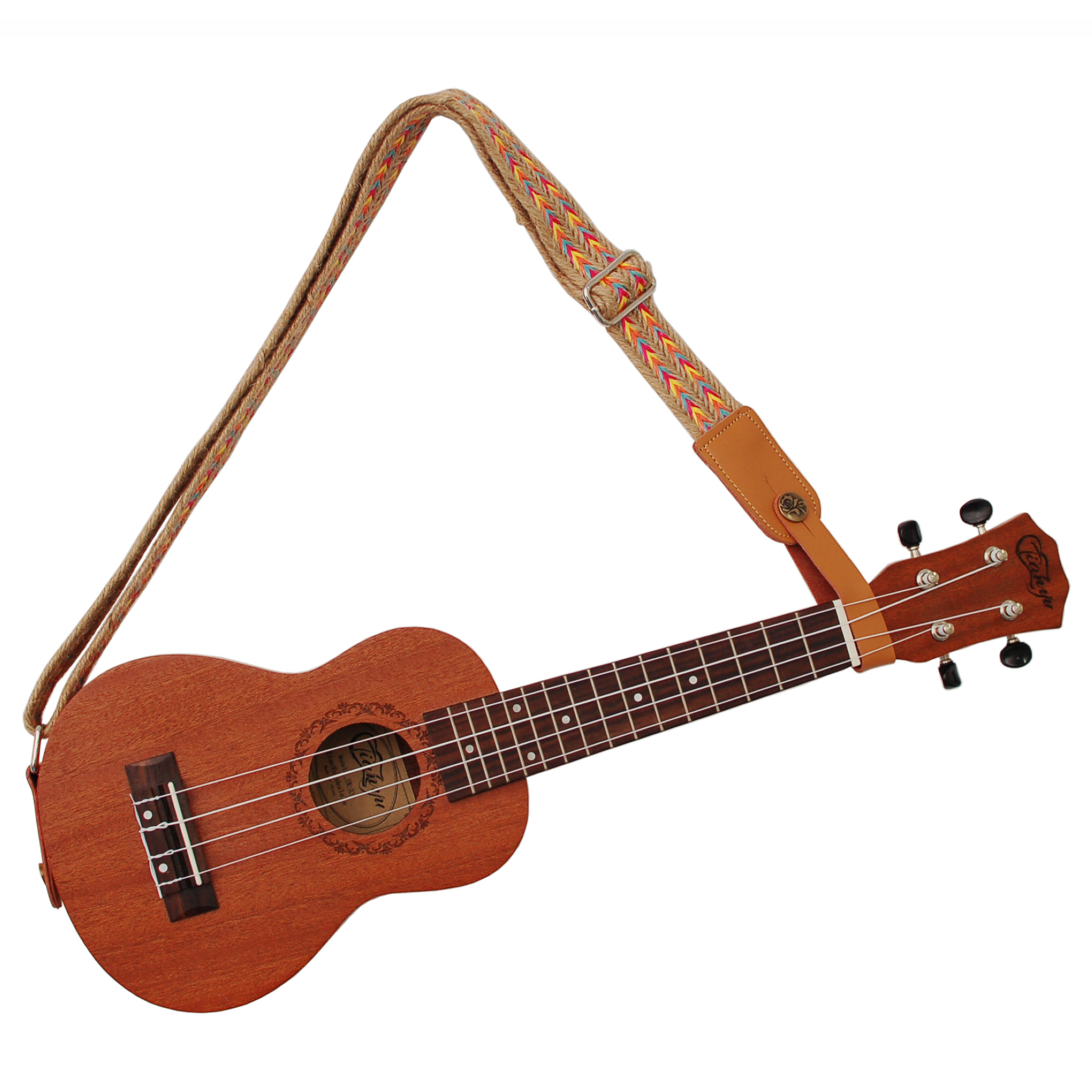 Original handmade woven hemp rope Hope Rainbow Theme Ukulele baby bag Small guitar baby bag