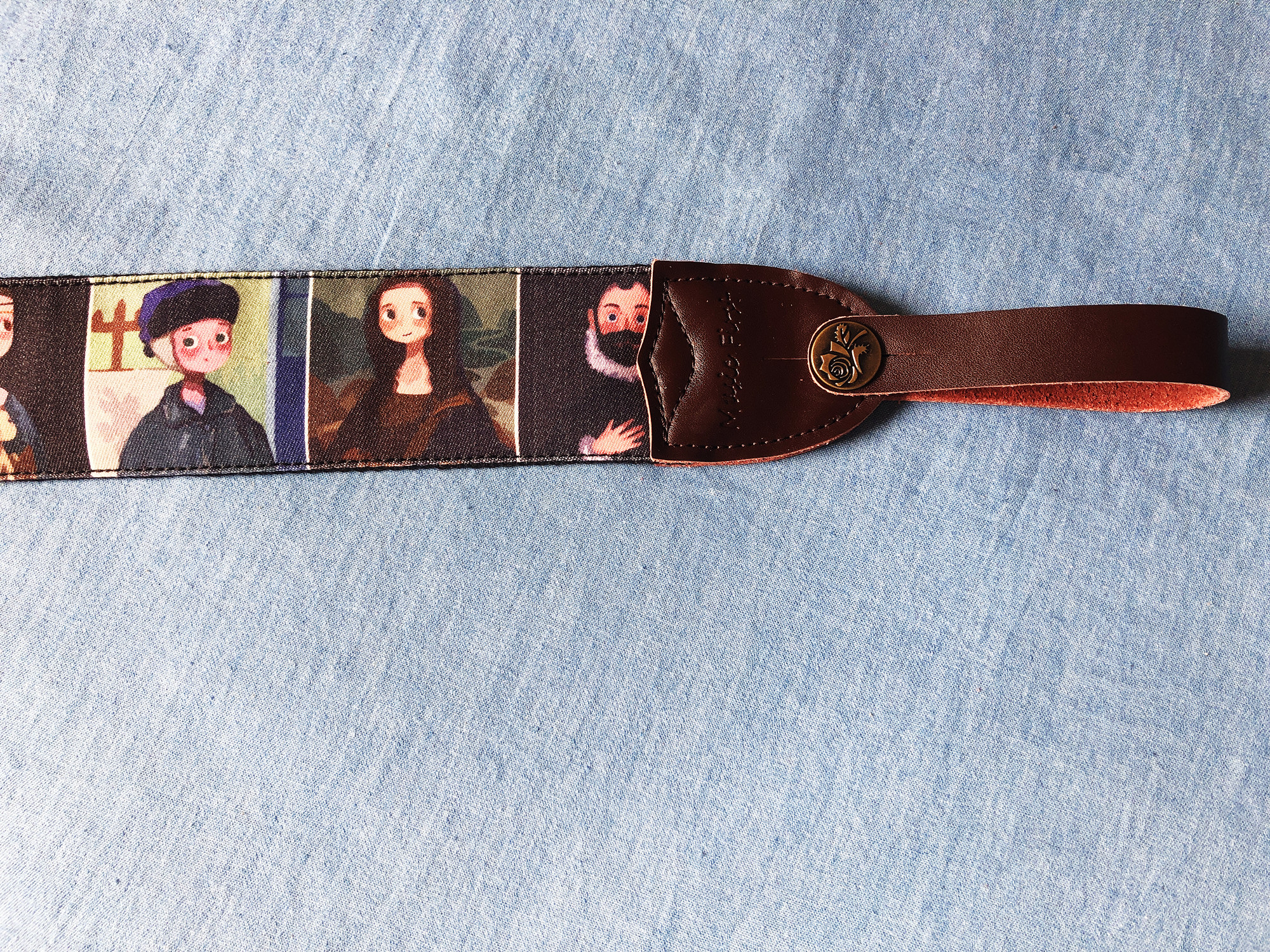 Handmade with sponge mat layer cartoon world famous painting universal GUITAR STRAP electric GUITAR STRAP STRAP