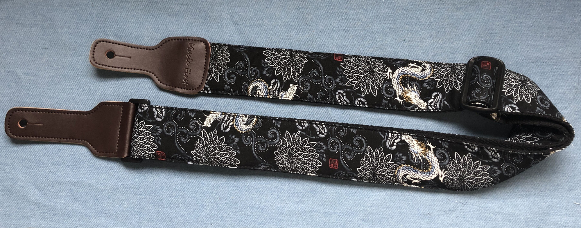 Pure handmade Japanese style fabric pill chrysanthemum dragon theme with sponge cushion guitar baby bag GUITAR STRAP