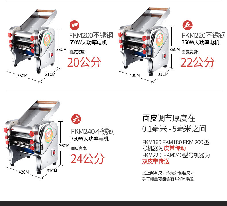 Junxifu Household Pasta Maker Stainless Steel Electric Small Noodle Machine Multifunctional Commercial Dumpling Skin Machine Fully Automatic