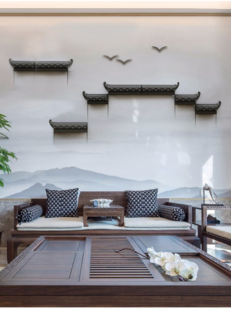 Wall New Chinese Wall Decoration Adornment Xuanguan Adornment Ceramic Wall Wall Decoration Emblem Pie Wall-mounted Solid