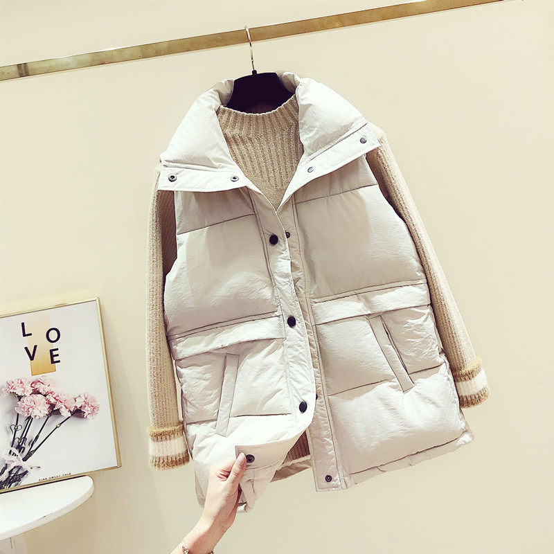 Down cotton vest women's autumn and winter 2022 new Korean style outerwear loose bread jacket vest vest vest vest short coat