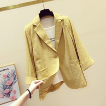 Solid color small suit women short 2021 spring new Korean version of slim early spring casual suit Joker short coat tide