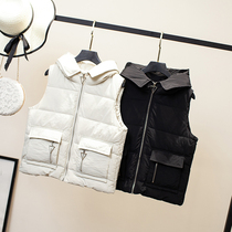 Short cotton vest female slim autumn and winter 2020 new Korean version of sleeveless cotton coat Joker Hood thick horse jacket